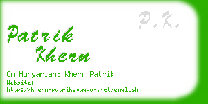 patrik khern business card